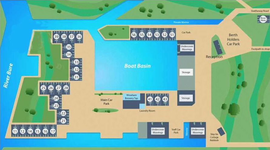 Map of Peninsula Cottages in Wroxham